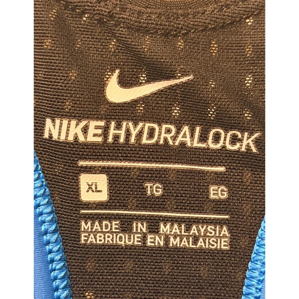 Nike Hydralock Women's One Piece Swimsuit Blue Black Racerback XL NWT
